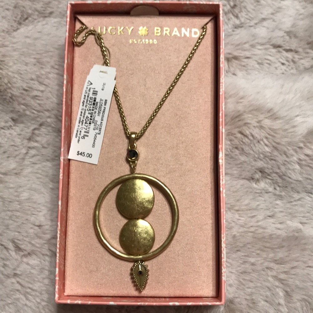 Lucky brand long chain, gold, necklace with box
